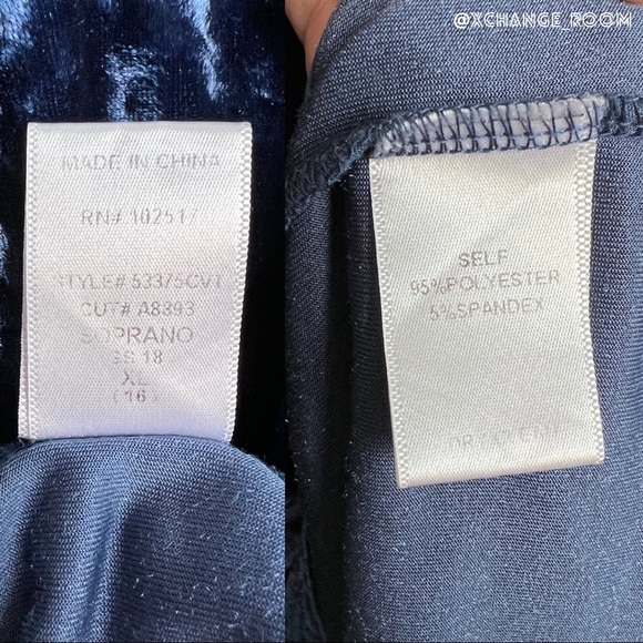 Soprano Girls Blue Velvet Shirt - Picture 6 of 8